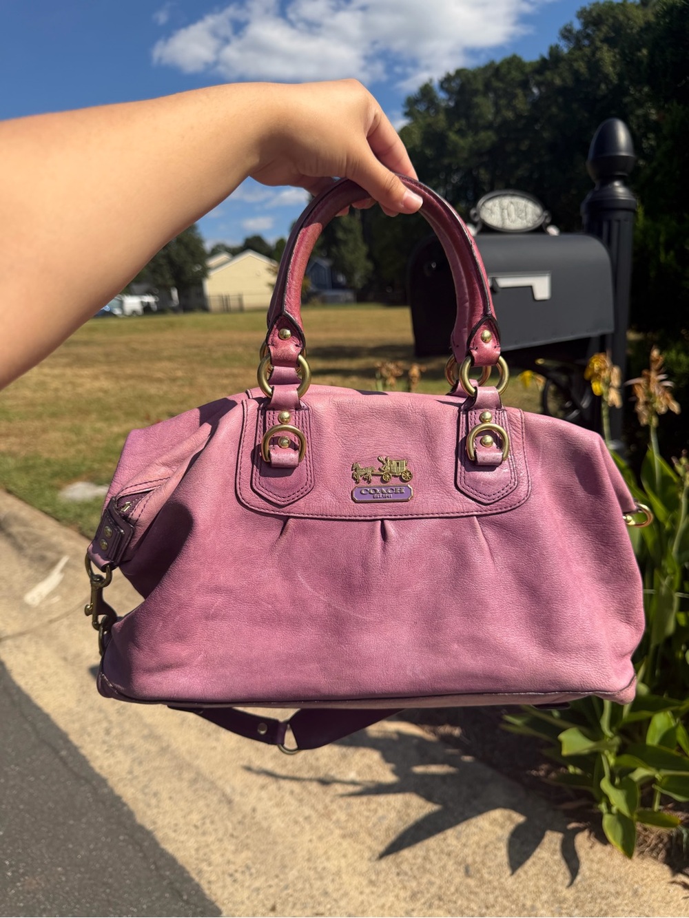Coach Dusty Pink Leather Satchel